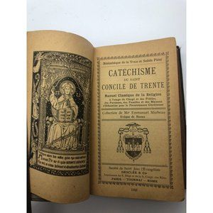Antique French Catholic Doctorine Catéchisme du concile de Trente Roman